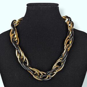 (2/$20) Vintage Gold & Black Triple Chain Necklace